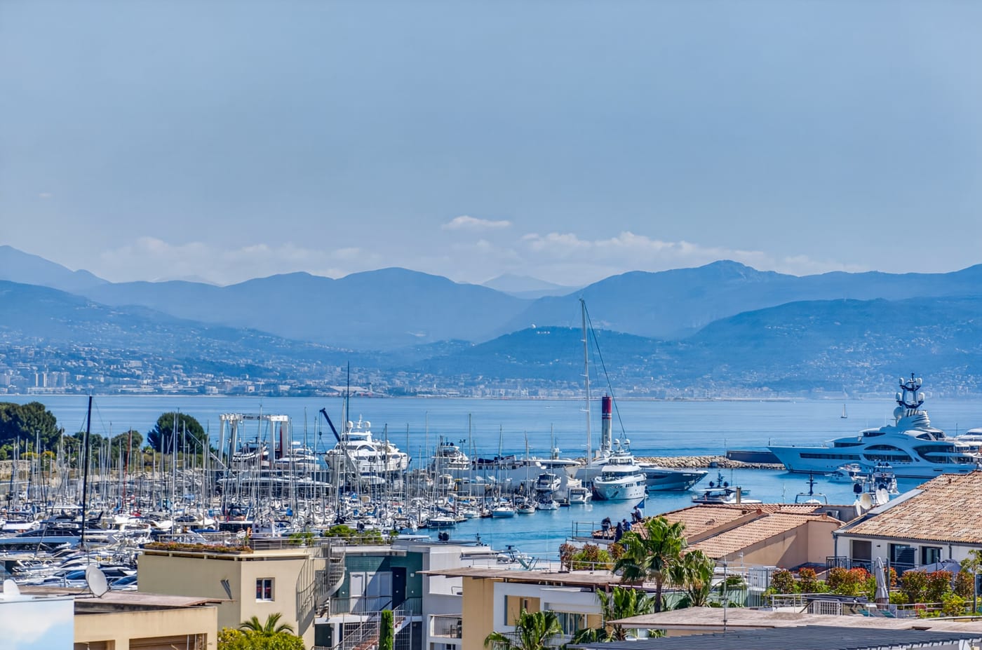 Port Vauban marina and the bay of Antibes